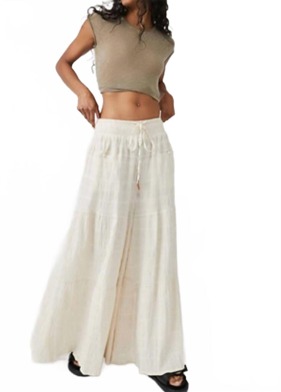 NEW FREE PEOPLE paradise wide leg pant in white